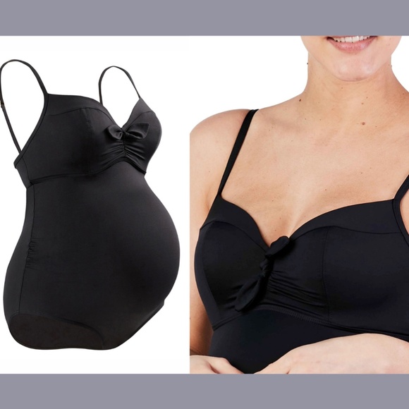 NEW Cache Coeur [ Maternity 40 C/D ] Monaco One Piece Swimsuit in Black‎ - Picture 2 of 12